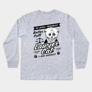 Lawyer Cat Kids Long Sleeve T-Shirt